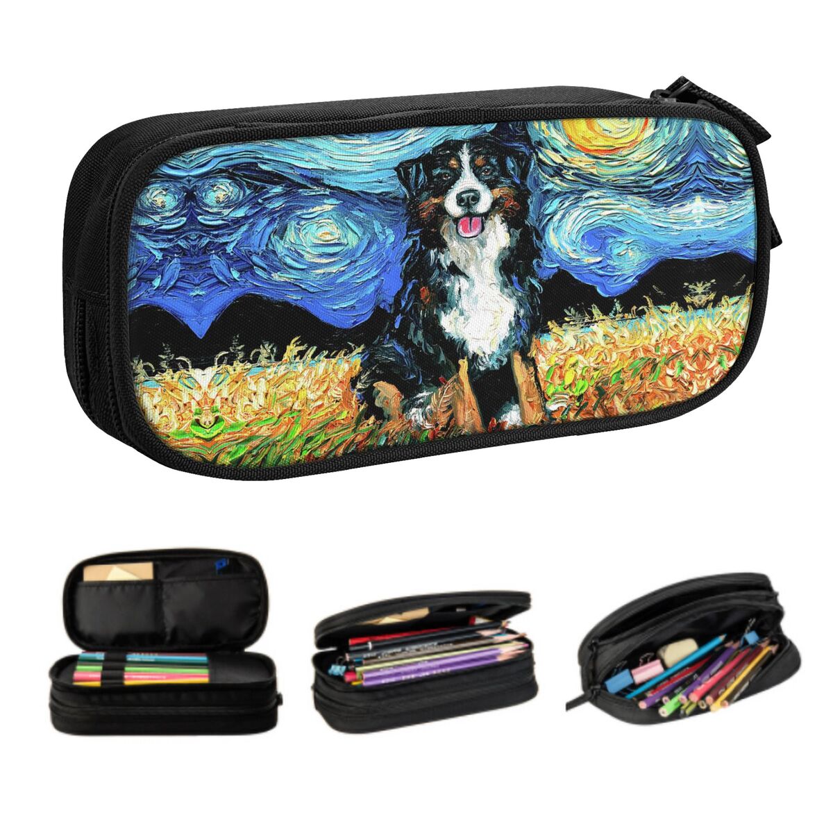 Pet X Supplies & Tack - Kotak Pensil Anjing Gunung Bernese Malam