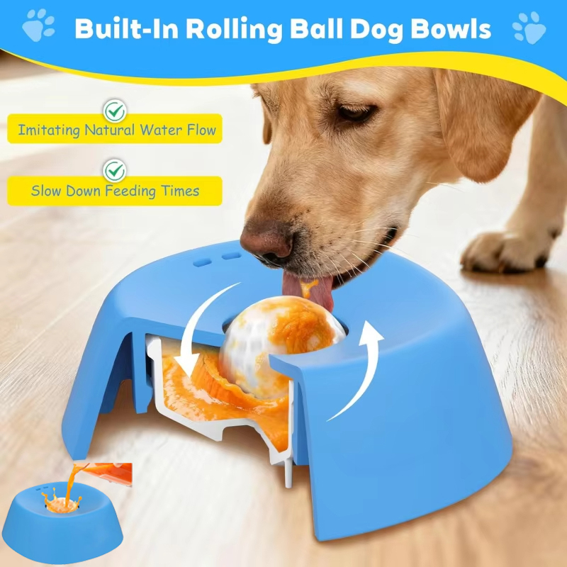 Slow Feeder Dog Bowl - Mangkuk Anjing Cairan Cair Anti-selip Bentuk