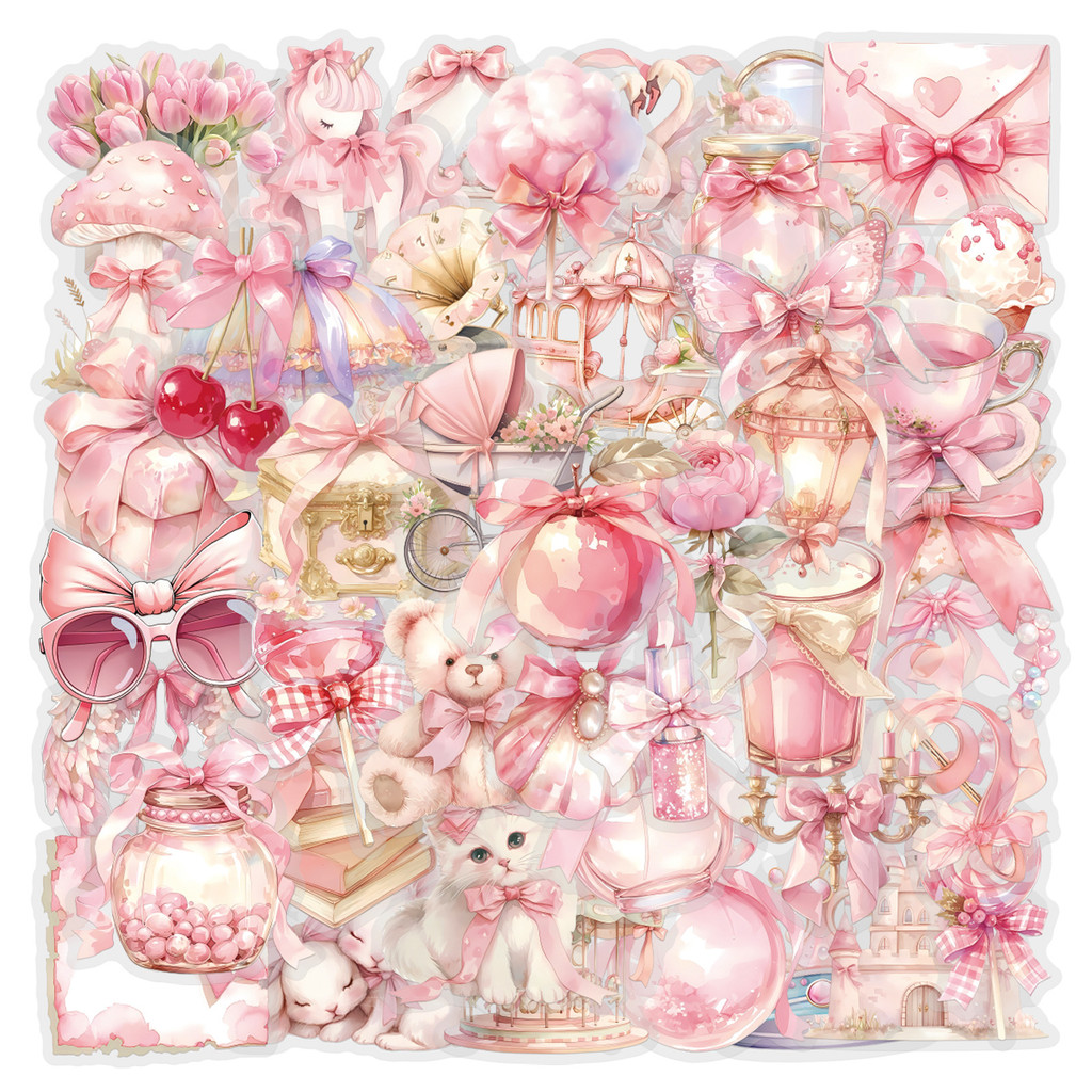 Pet Supplies In Store - 60 Buah Paket Stiker Pink Coquette
